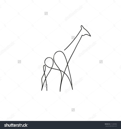 Жираф одной линией