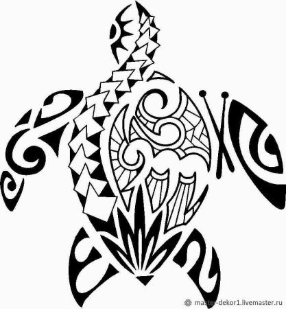 Тату черепаха в полинезийском стиле