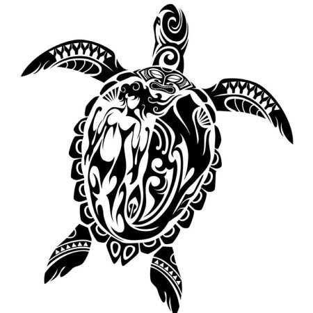 Черепаха тату чб