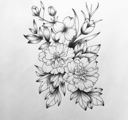Эскизы тату цветы