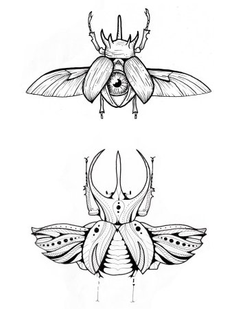Скарабей тату эскиз