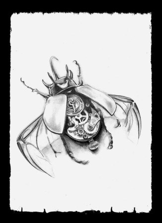 Татуировки насекомых стимпанк