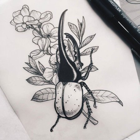 Жук эскиз тату