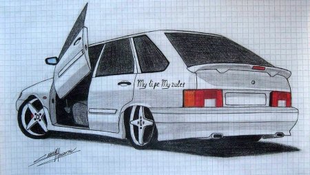 Лада 2114 карандашом сзади