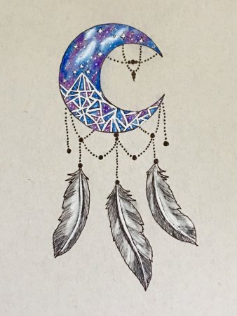 Тату Лунница Ловец снов