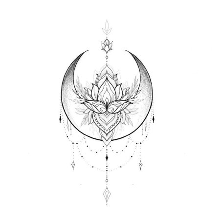 Лунница тату эскиз