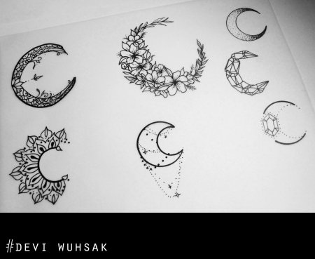 Тату Луна эскизы