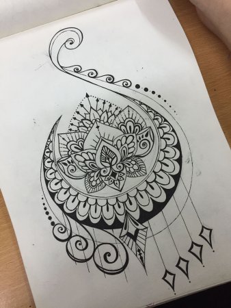 Лунница с лотосом эскиз