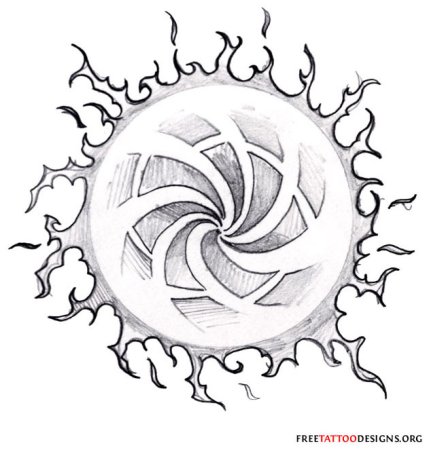 Абстрактное солнце тату