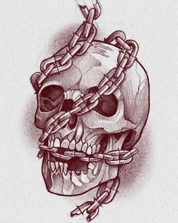 Череп рисунок тату