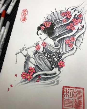 Драгон Япония тату эскиз