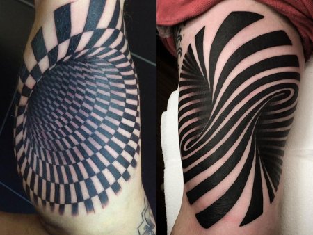 Татуировка оптическая иллюзия