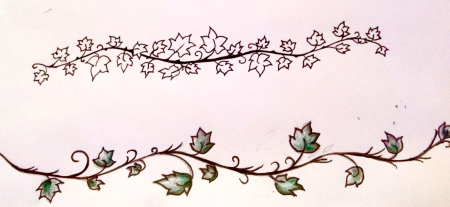 Плющ тату эскиз