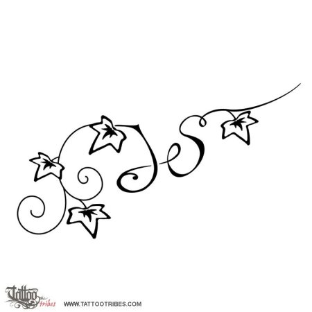 Плющ тату чб