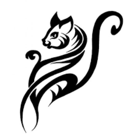 Тату кошка стилизованная
