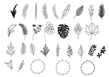 Эскиз листьев тату