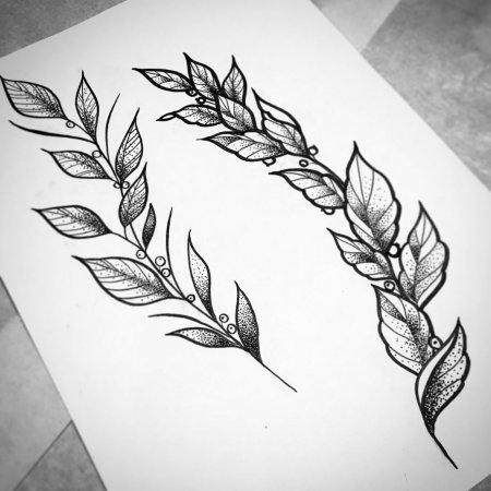 Тату веточка эскиз