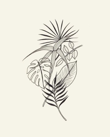 Тату тропические цветы