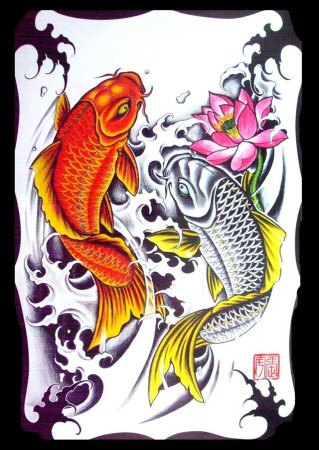 Китайский Карп кои тату