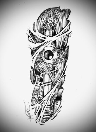 Эскизы тату для мужчин на предплечье биомеханика