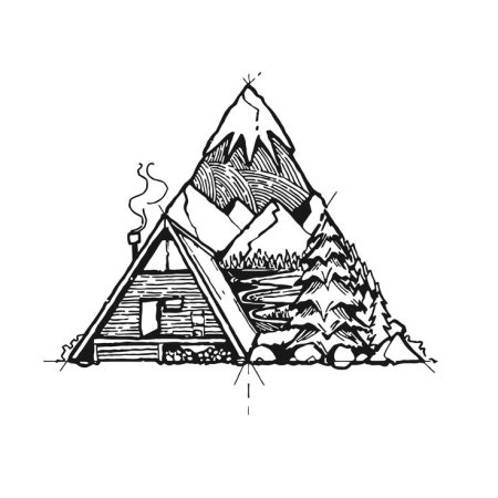 Домик тату эскиз