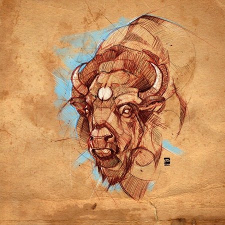 Бизон тату эскиз