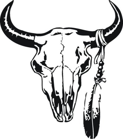 Череп буйвола тату