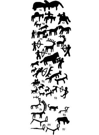 Петроглифы горный Алтай стилизованные