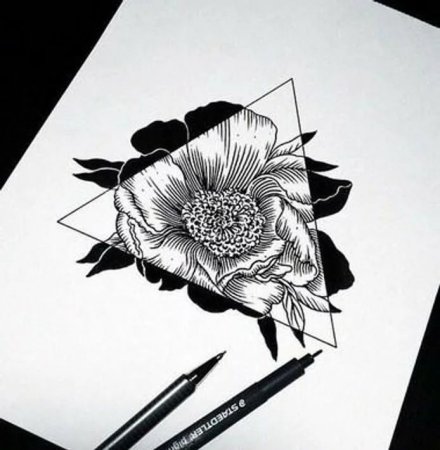 Цветы гелевой ручкой