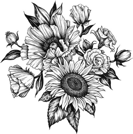 Черно-белый цветок