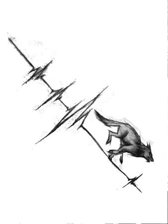 Бегущий волк тату