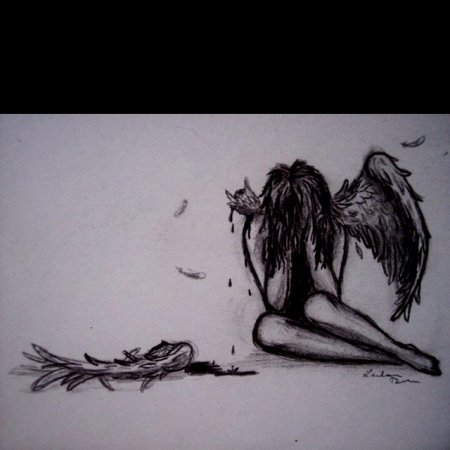 Ангел черной ручкой