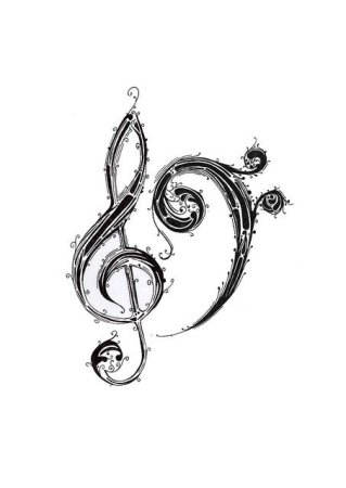 Тату скрипичный ключ эскизы на руку