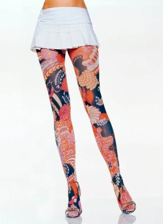 Колготки с эффектом тату