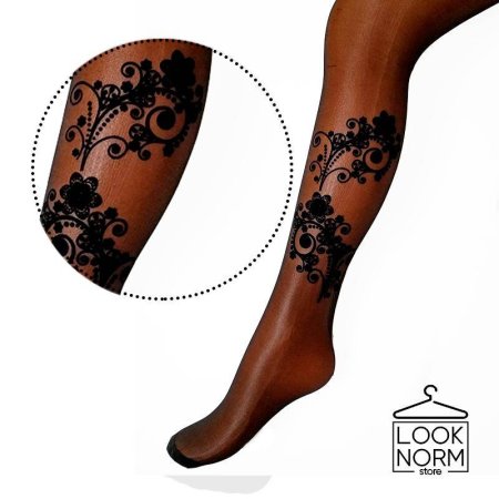 Капроновые колготки с тату