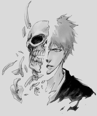 Ичиго Куросаки черно белый