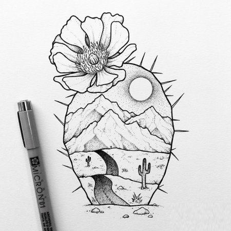 Кактус эскиз