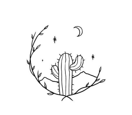 Тату Кактус эскизы