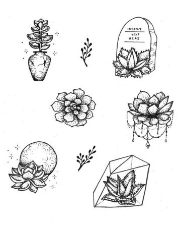 Эскизы татуировок Кактус