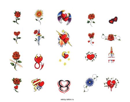 Тату эскизы маленькие цветные