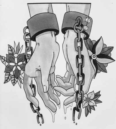 Наручники эскиз тату