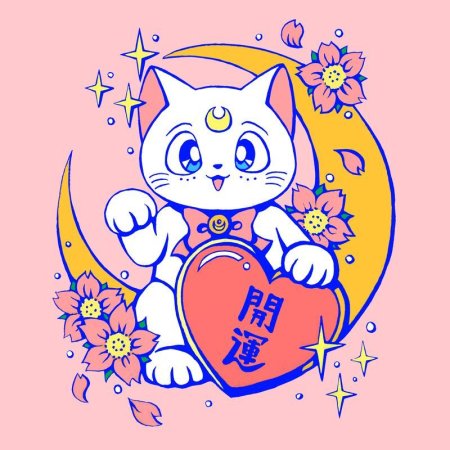 Кошка Луна из сейлормун тату