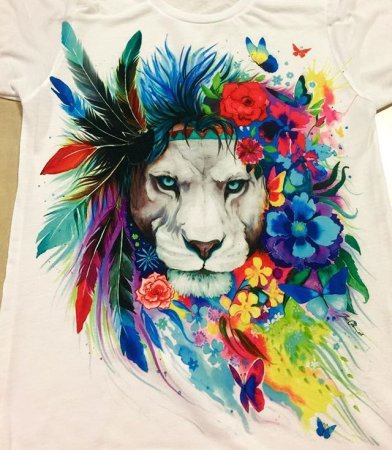 Лев в цветах тату