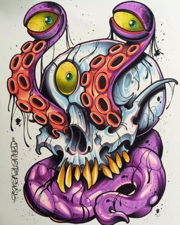 Нью скул тату