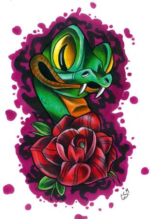 Нью скул тату