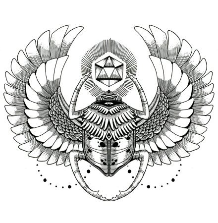 Скарабей Египетский эскиз тату