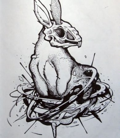 Тату заяц эскиз