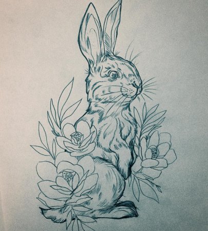 Эскизы татуировок кролик