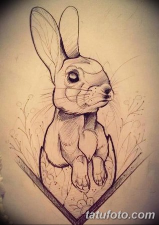 Тату заяц эскиз
