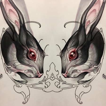 Эскизы татуировок кролик